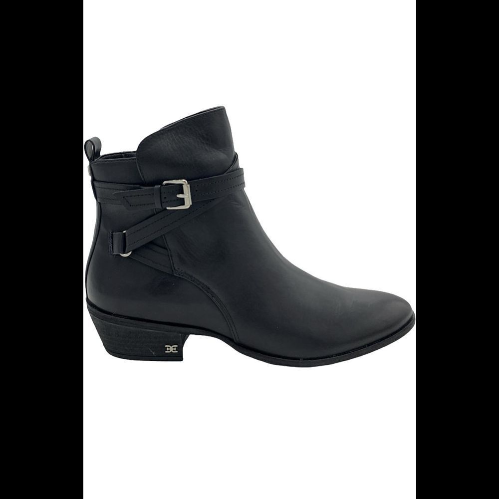 NWOT Sam Edelman 8W Leather Ankle Booties, Polina black buckle zip shoes